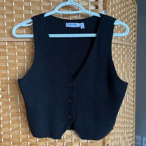 Black knit vest top